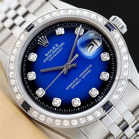 horloges heren rolex date just|Rolex diamond Datejust.